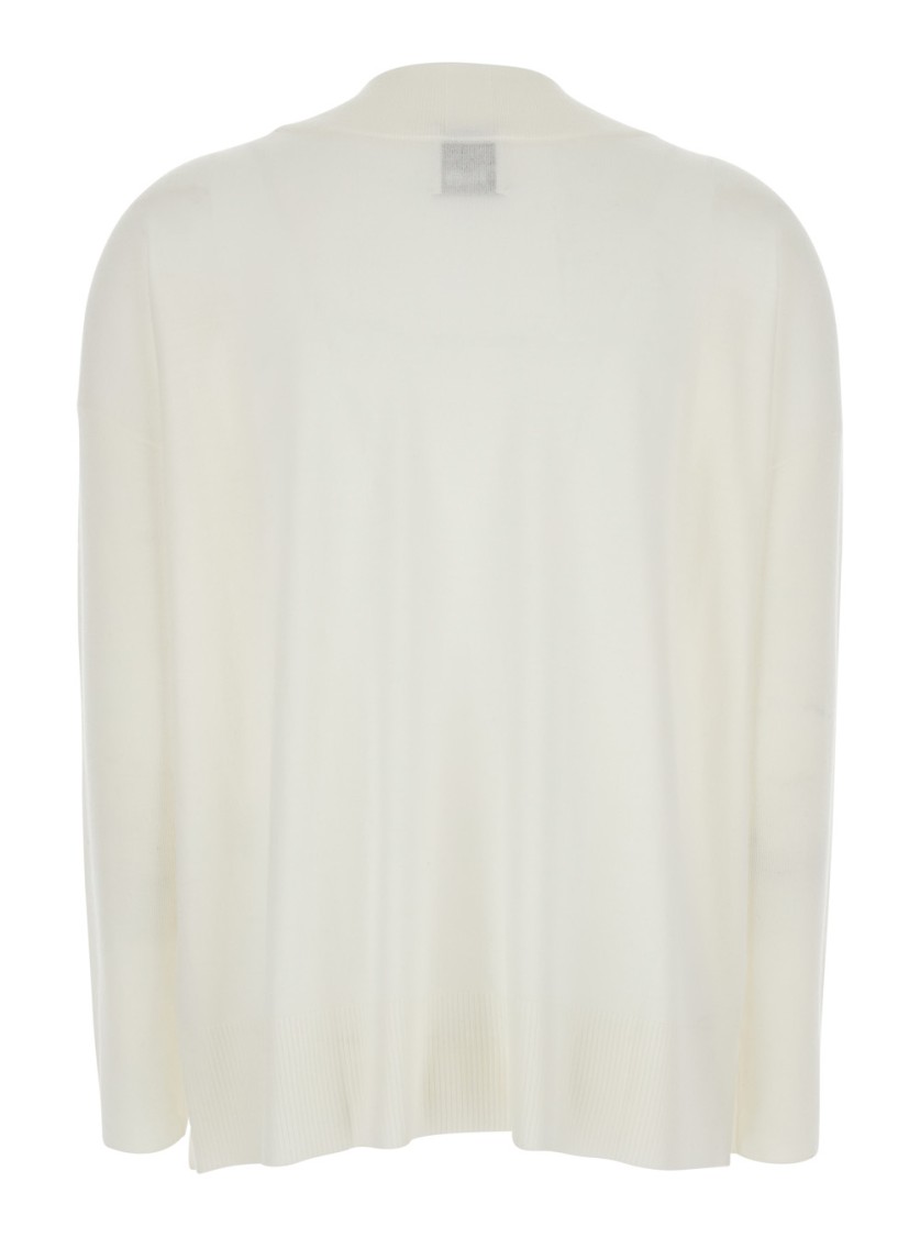 Shop Allude Relaxed Fit Wool Sweater With V-neck In White