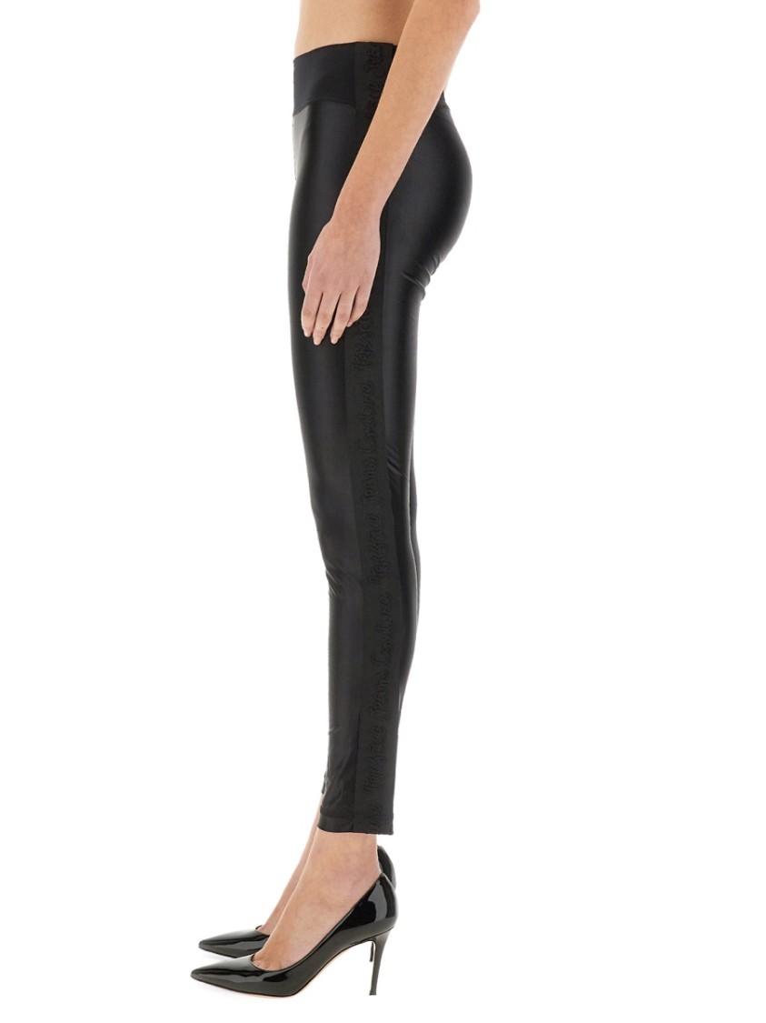 Versace Jeans Couture Slim Fit Shiny Finish Ankle Length Leggings