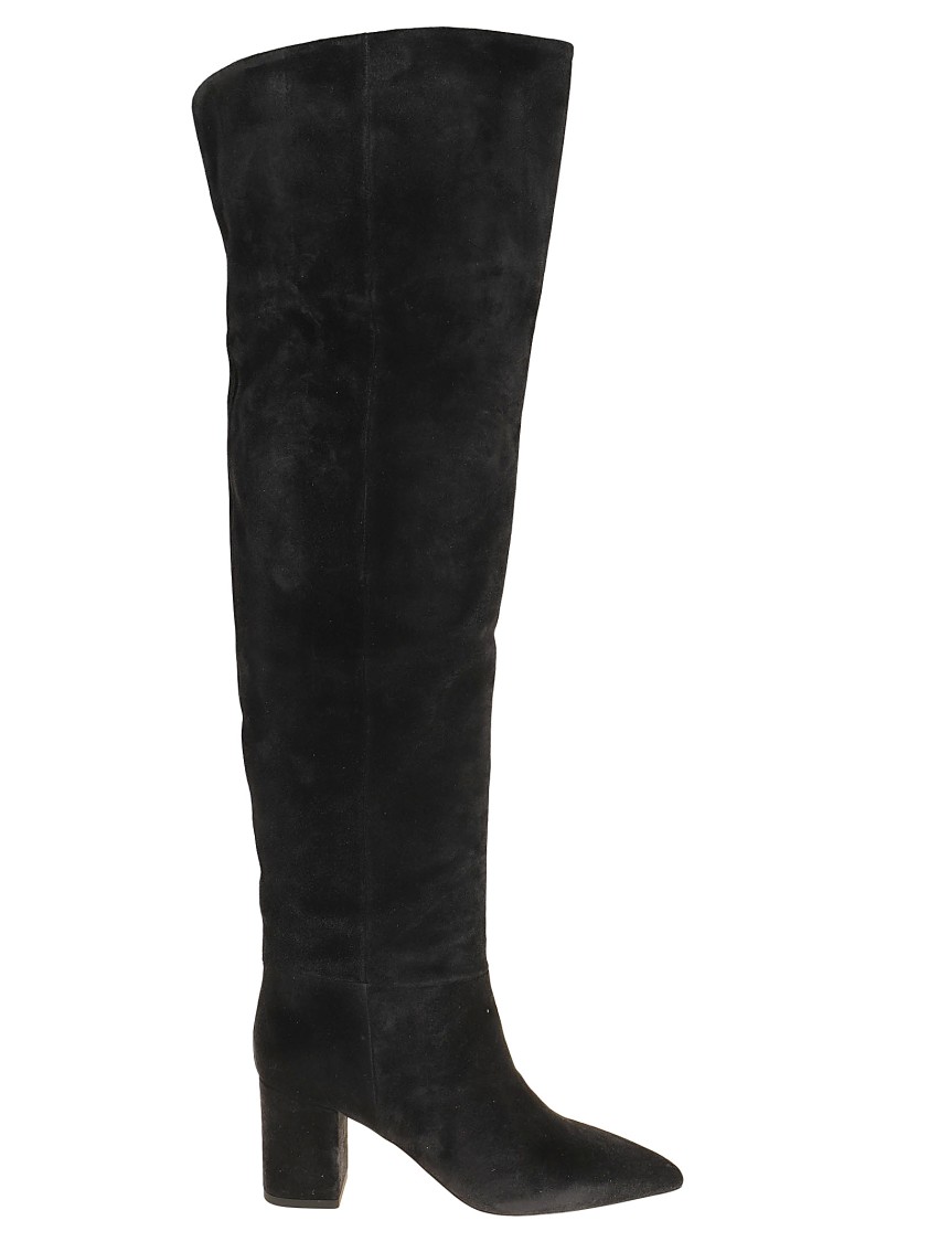 Paris Texas Ophelia High Heels Boots In Black Leather In Black