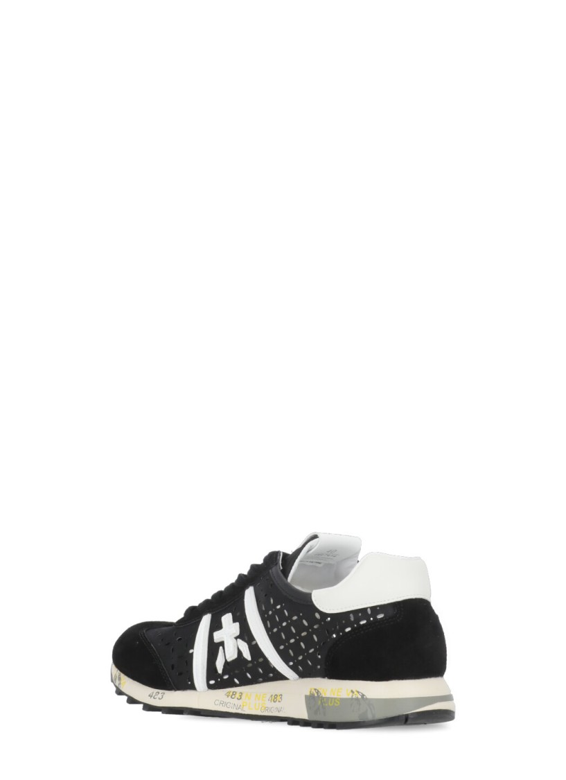 Premiata Low Top Sneakers With Contrast Heel Tab In Black