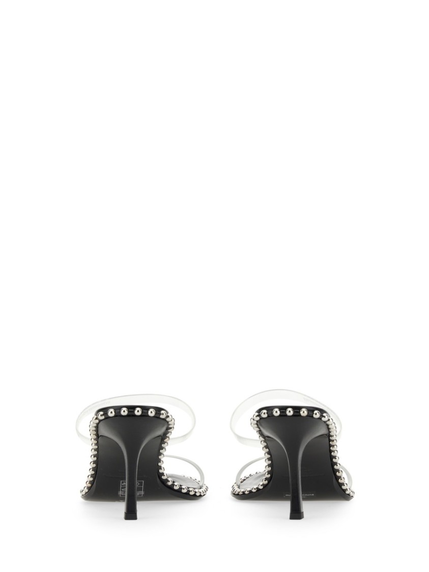 Alexander Wang Black Nova 85 Strappy Pvc Heeled Sandals