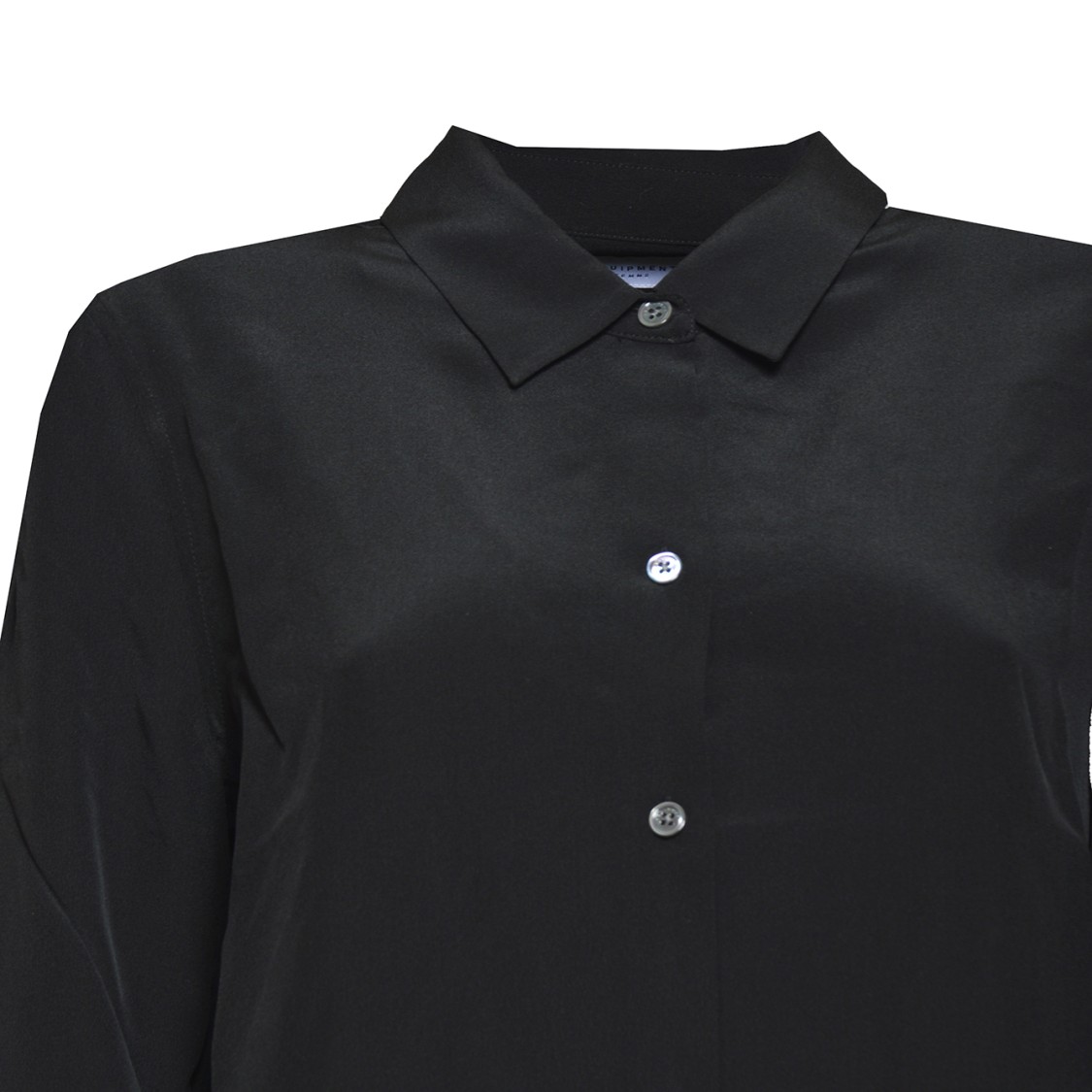 Equipment Patched Chest Pocket Plain Shirt In Black