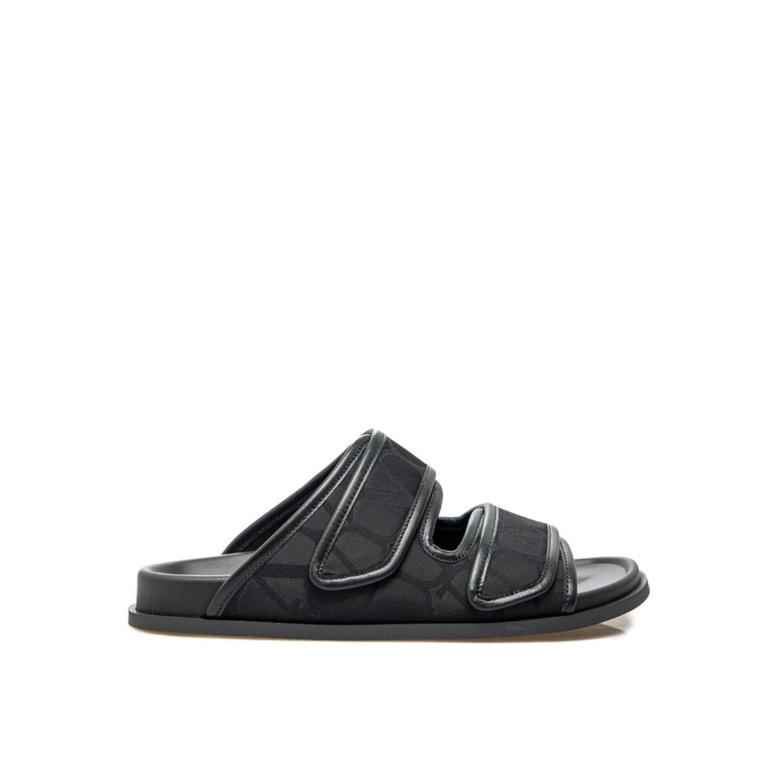 Valentino Toile Iconographe Flat Sandals In Black