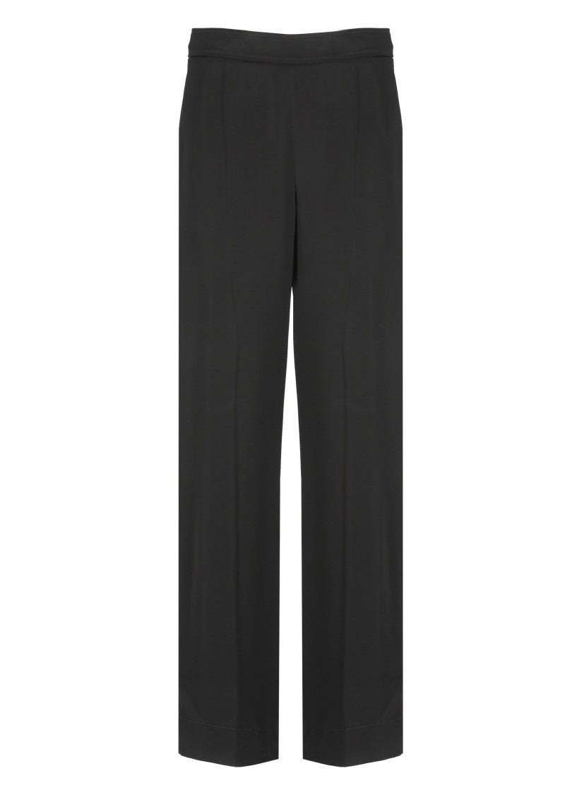 Jil Sander Rayon-silk Twill Trousers In Black