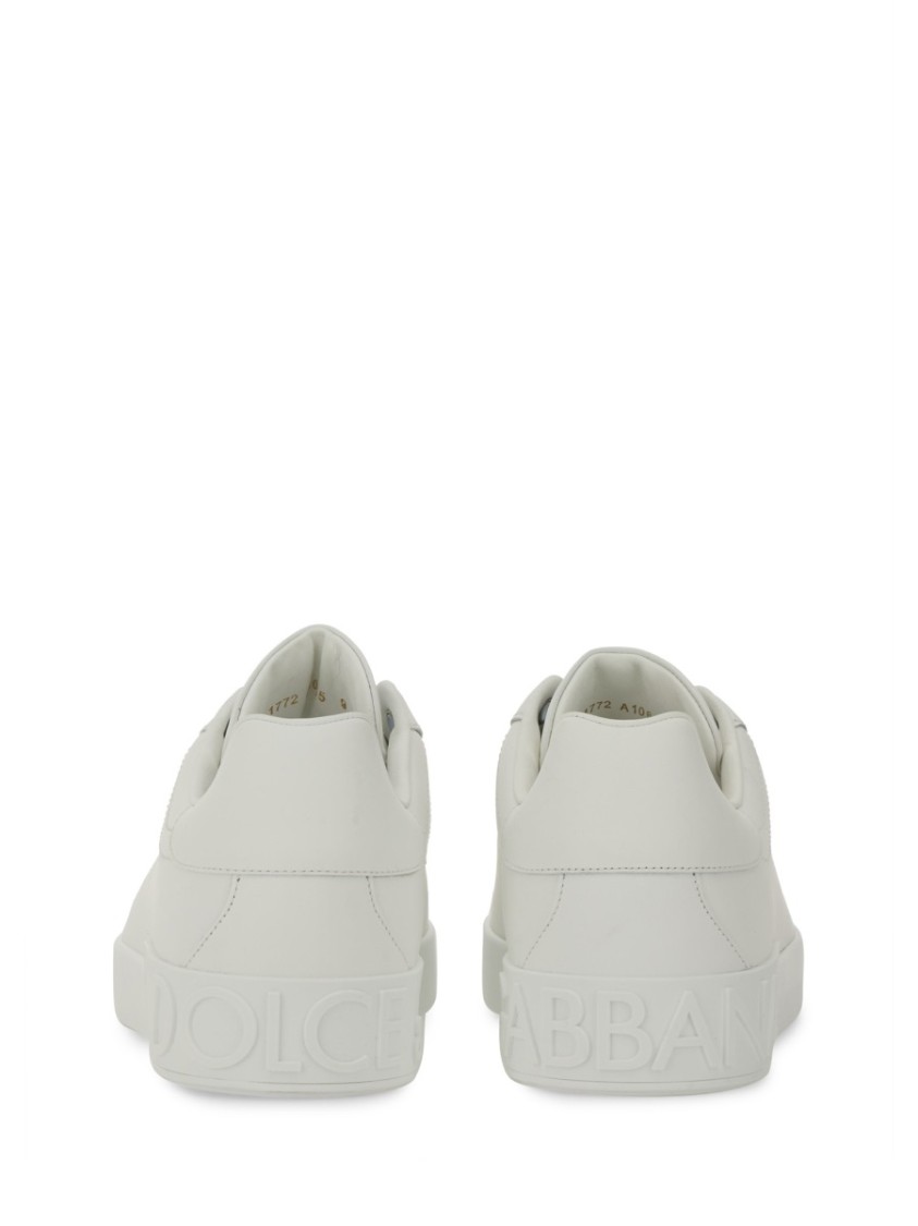 Dolce & Gabbana Portofino Light White Sneakers With Logo Patch On The Tongue And Tonal Logo Lettering On The Heel In In White