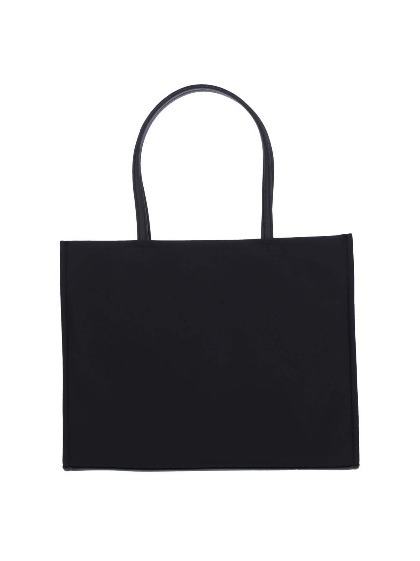 Tory Burch Black Tote With Circular Logo And Functional Design In Black
