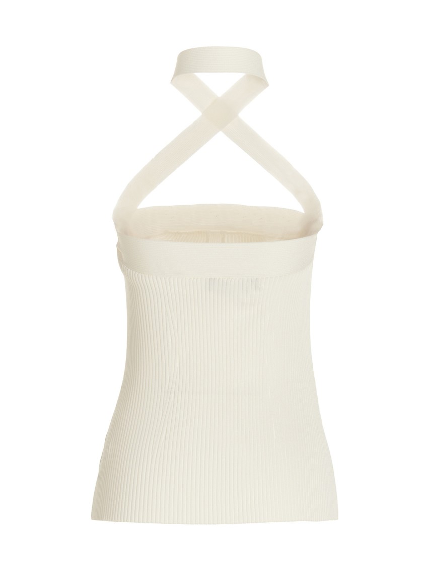 Proenza Schouler Asymmetric Shoulder Knit Top In Neutral