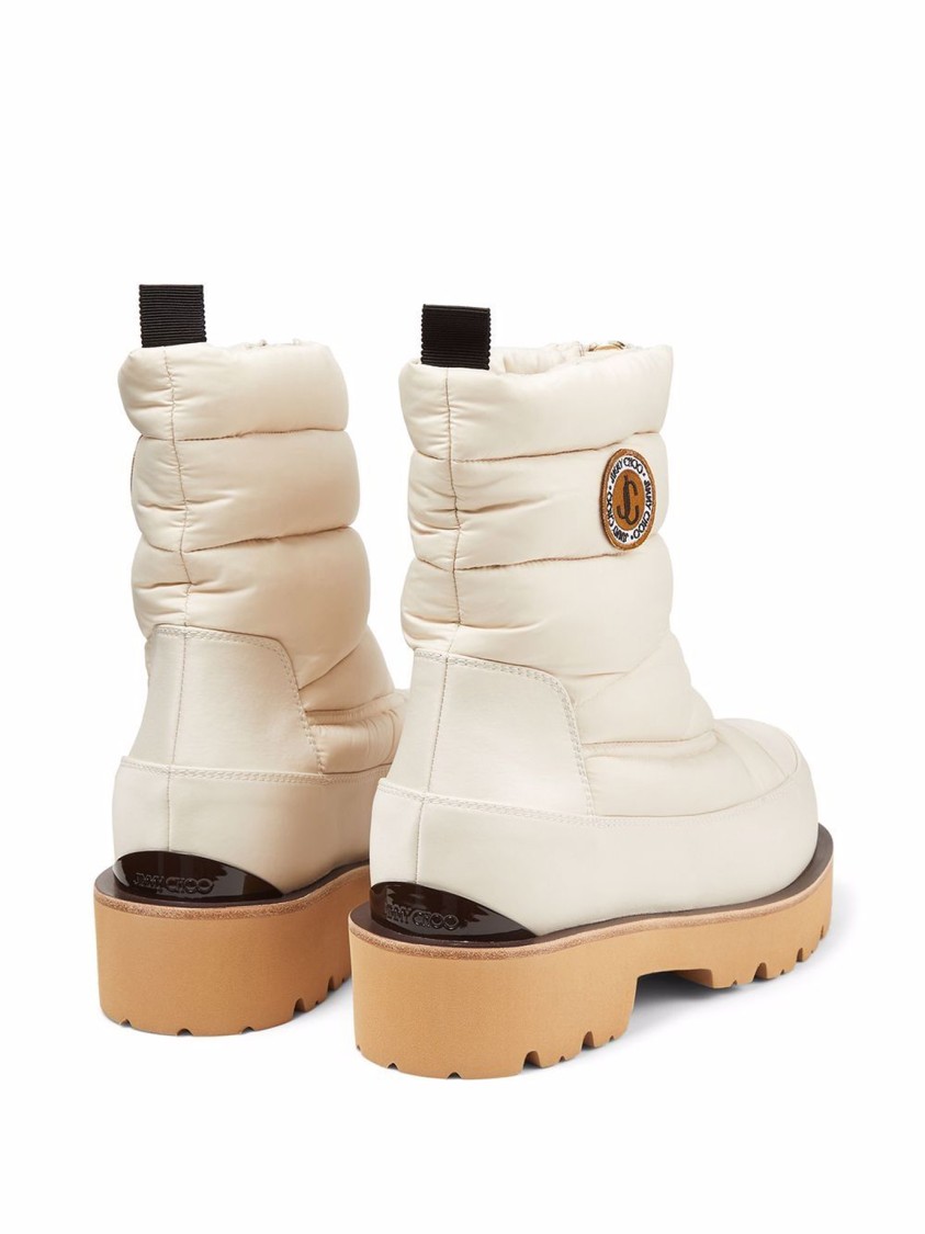Jimmy Choo Padded Ankle Boots With Distinguished Logo In Neutral