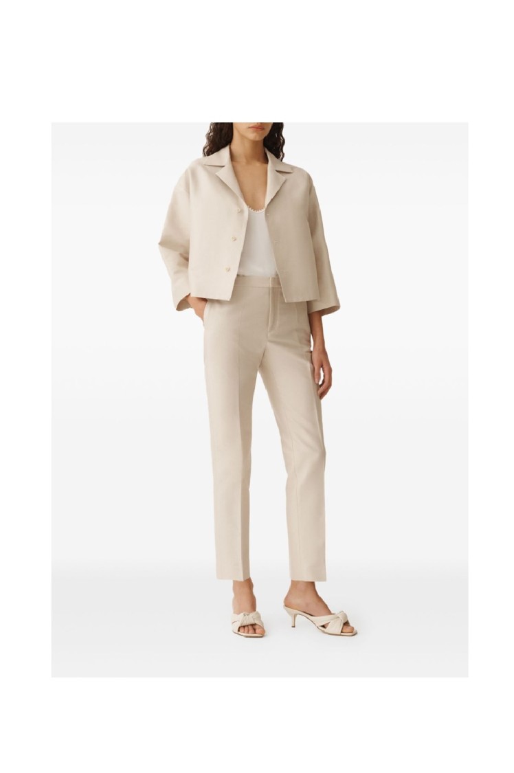 Fabiana Filippi Tailored Straight-leg Pants With Subtle Pleats In Neutrals
