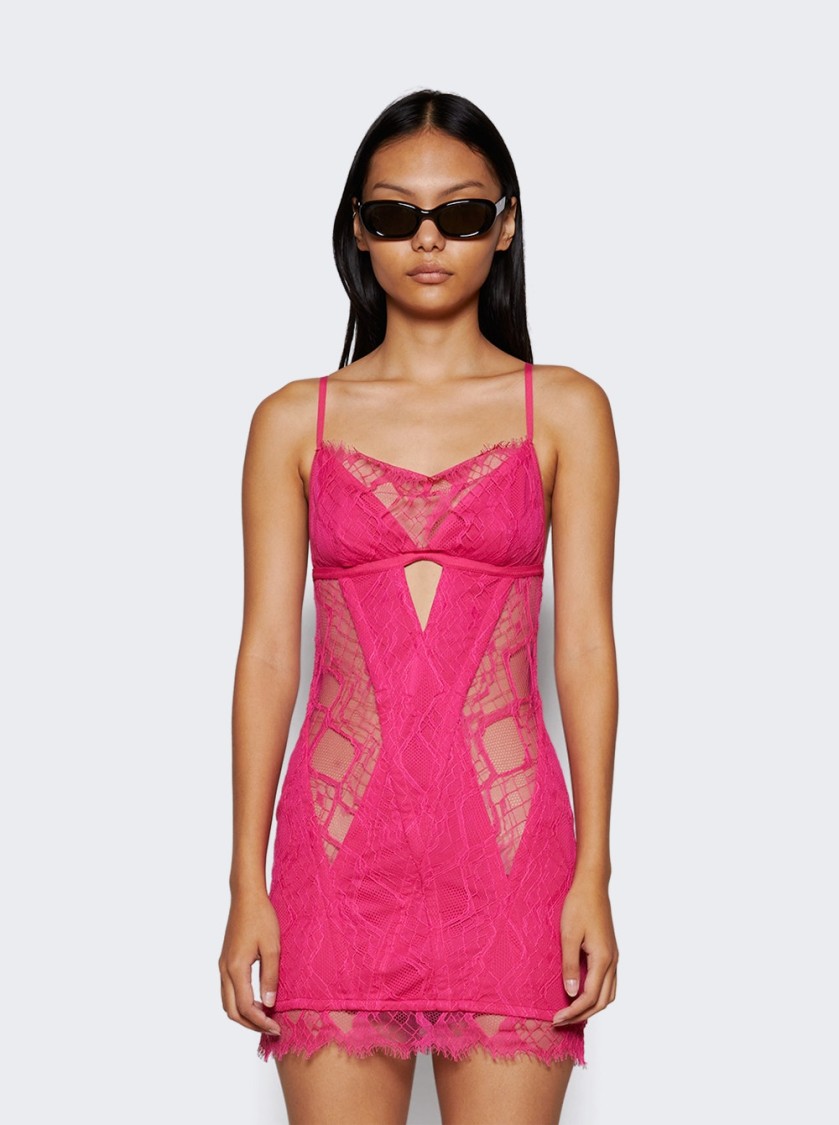 Shop Dion Lee Oblique Lace Corset Dress
