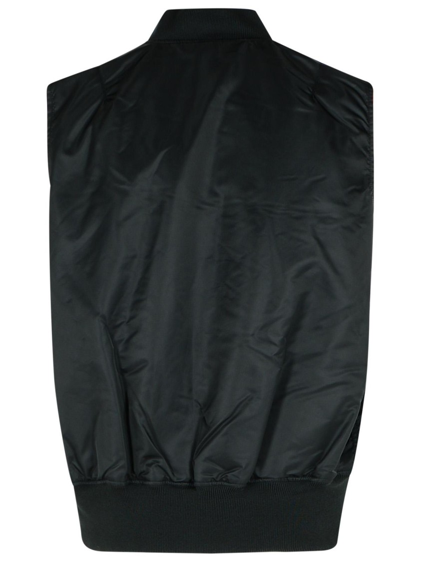 Shop Alpha Industries Black Nylon Vest With Ribbed Collar
