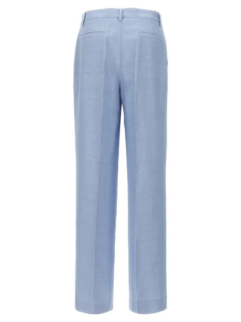 P.a.r.o.s.h . Straight-leg Pants With Pence Detailing In Blue