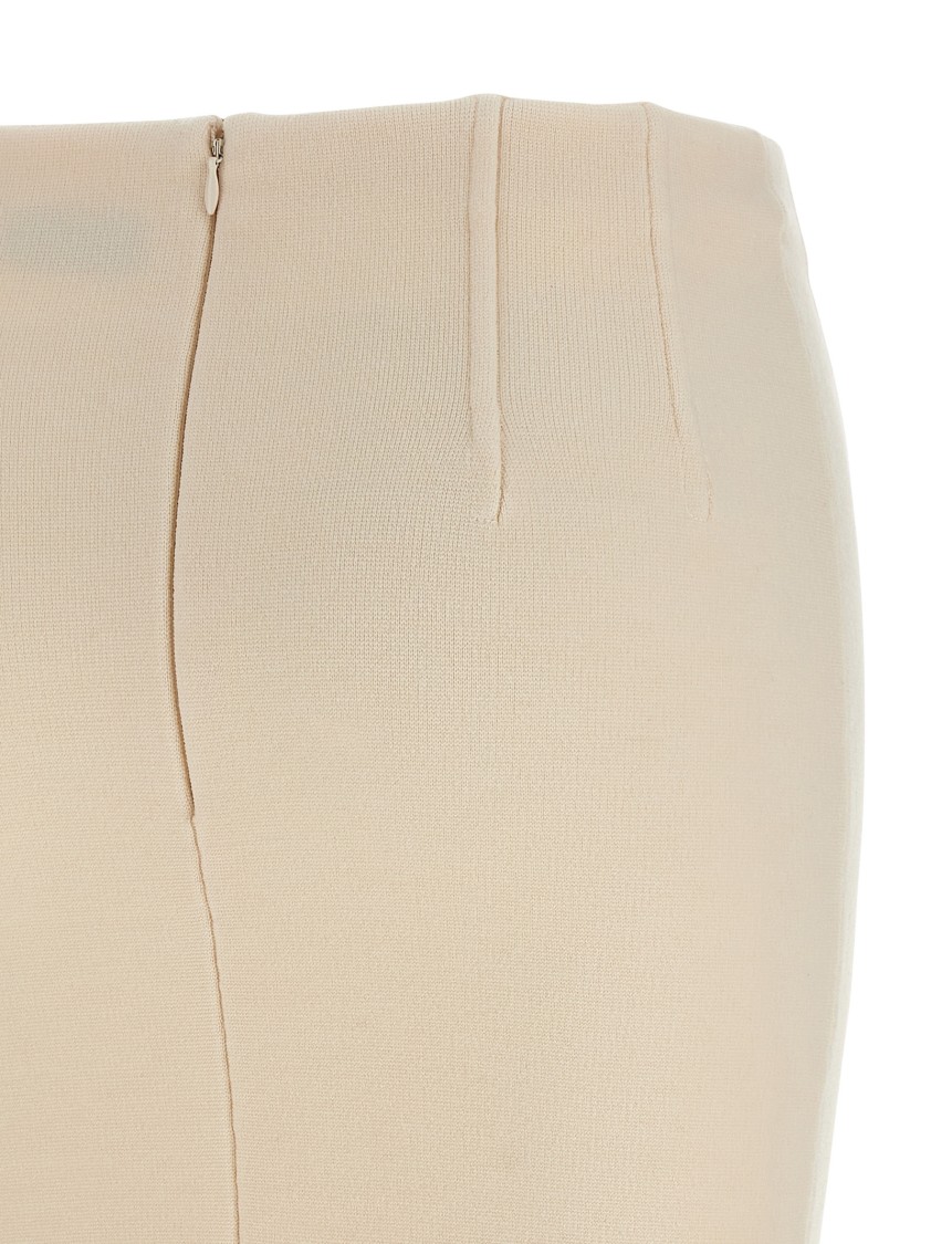 Elisabetta Franchi Fabric Stitch Wool Skirt Skirts White In Gold