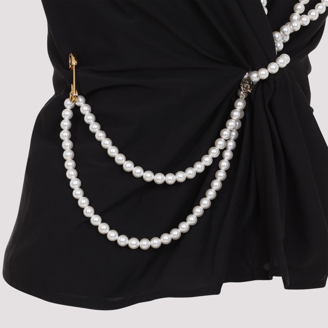 Shop Moschino Black Cotton And Silk Top