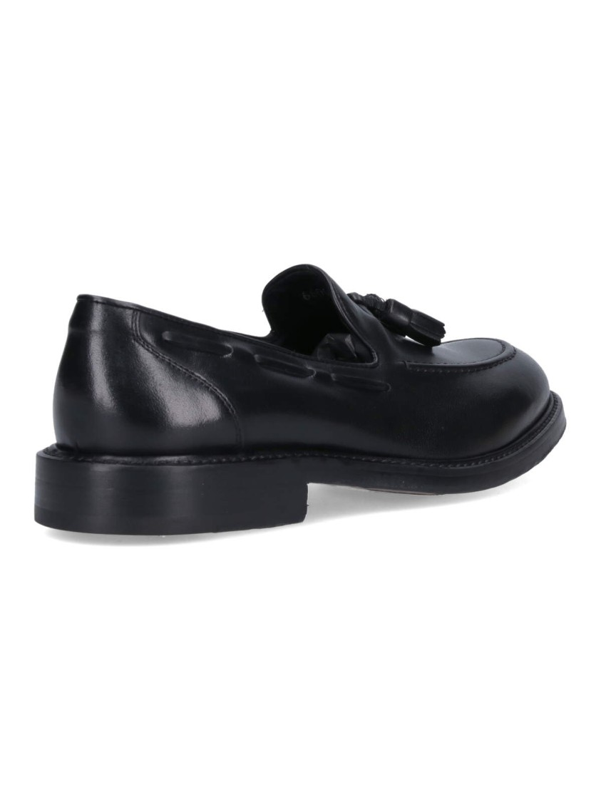 Alexander Hotto Tassel Loafers In Black Brushed Leather