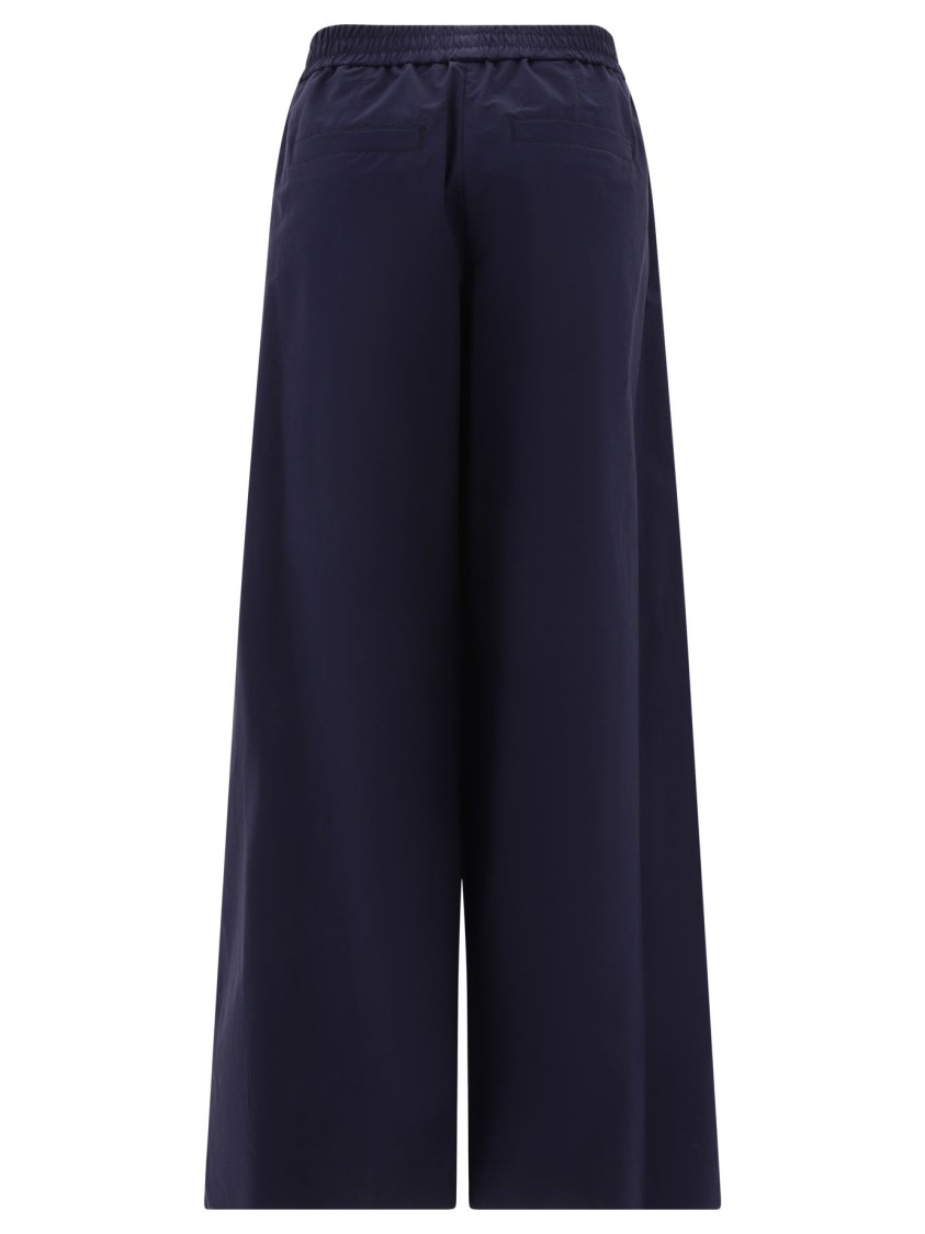 Brunello Cucinelli Relaxed Wide-leg Trousers With Elastic Waistband In Blue
