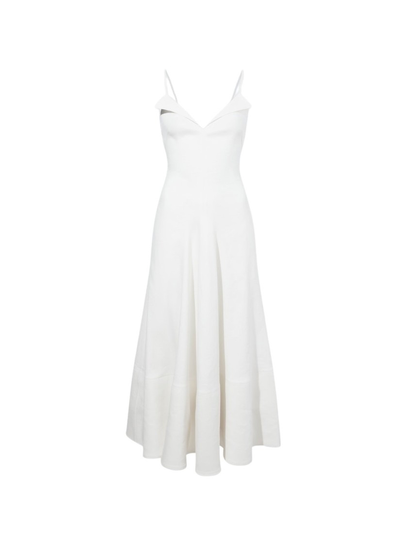 Shop Proenza Schouler Ruby Dress In Linen Pearl In White