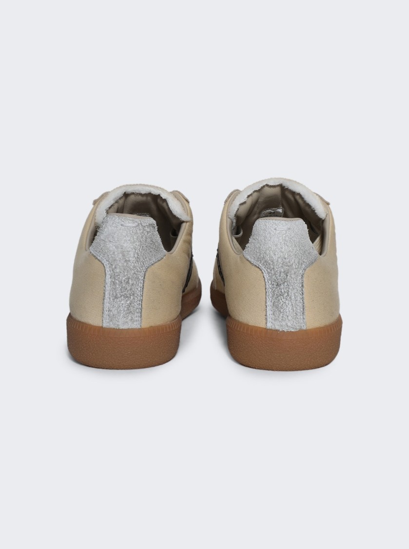 Maison Margiela Replica Leather And Suede-trimmed Twill Sneakers
