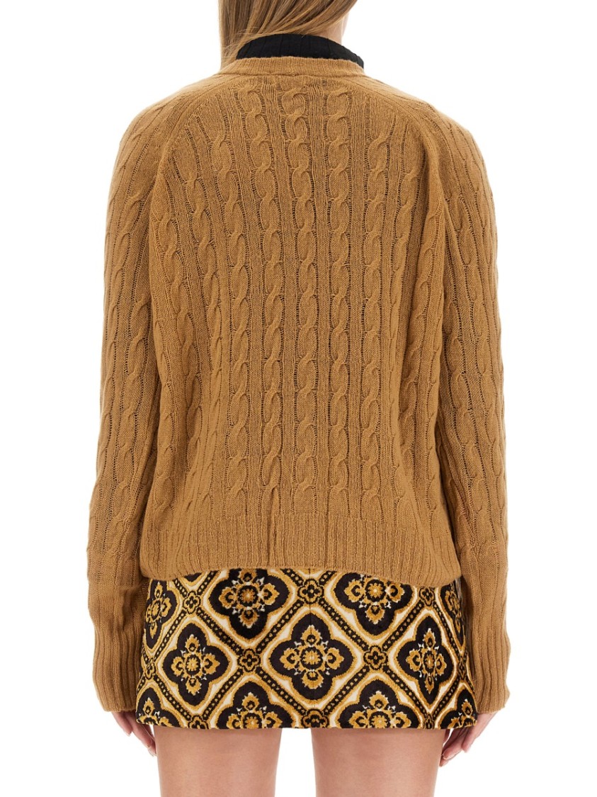 Etro Cable Knit V-neck Cardigan Pockets