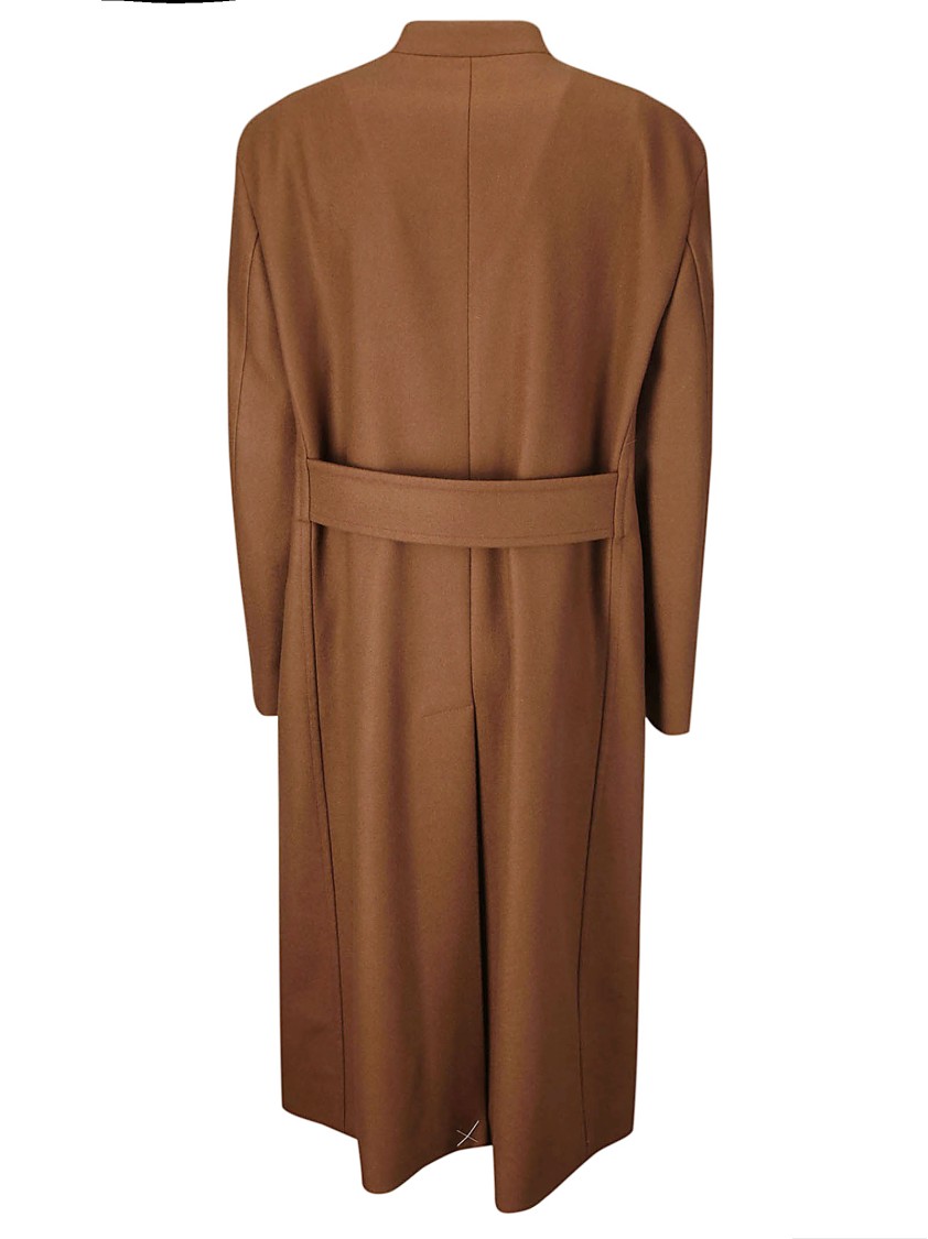 A.b. Wool Coat In Brown