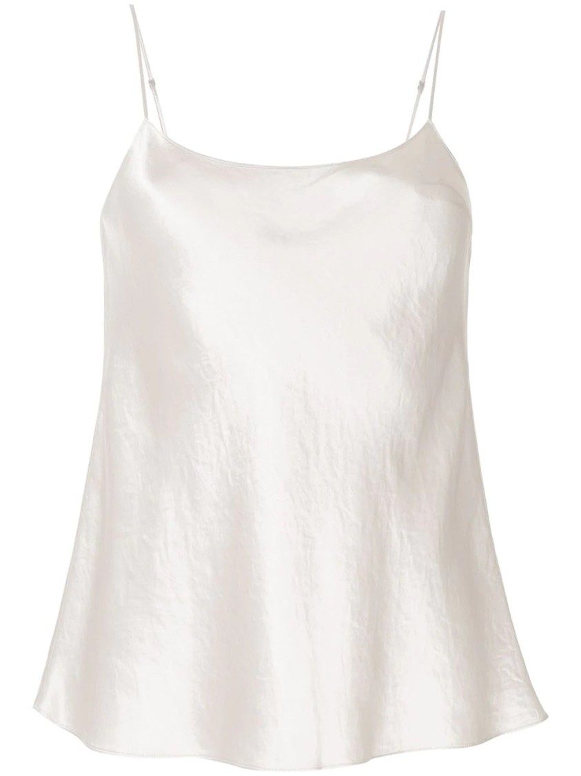 Vince Beige Flowing Blouse With Adjustable Straps In White