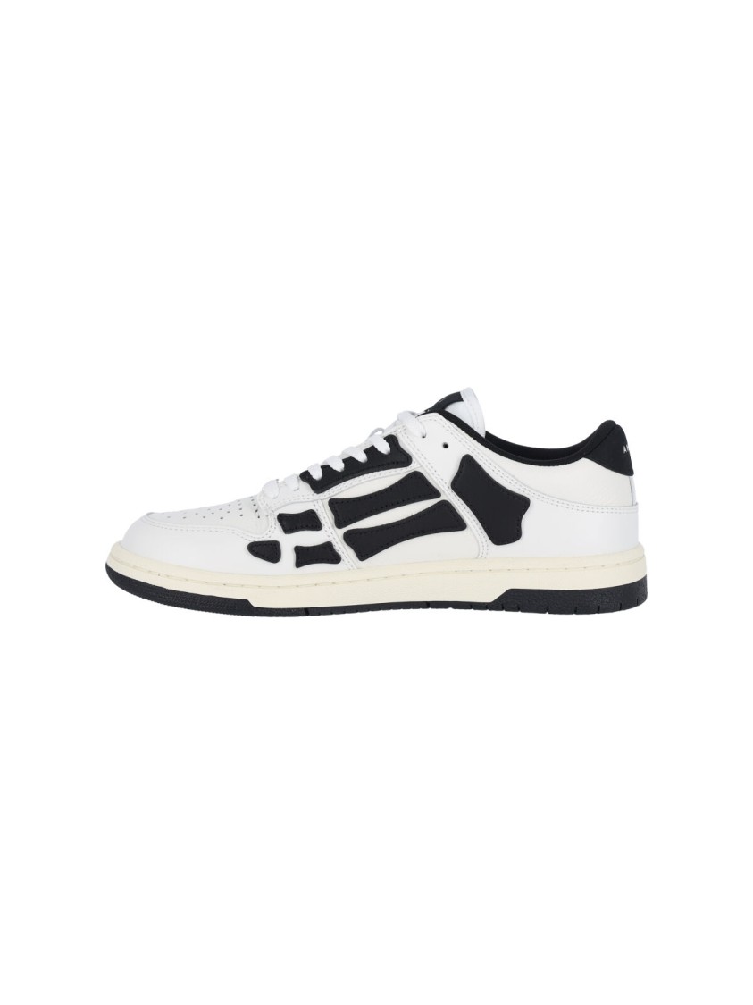 Amiri Skel Top Low Black And White Sneakers With Logo Patch On Thetongue And Contrasting Details On The Si In White