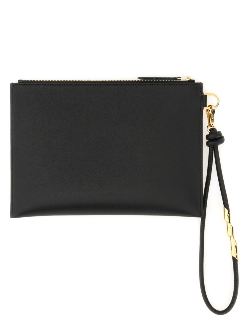 Shop Lanvin Black Leather Clutch Bag