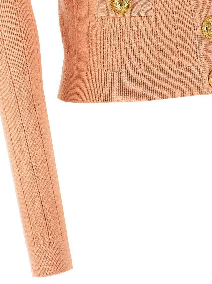 Balmain 'chiocciola' Cardigan In Orange