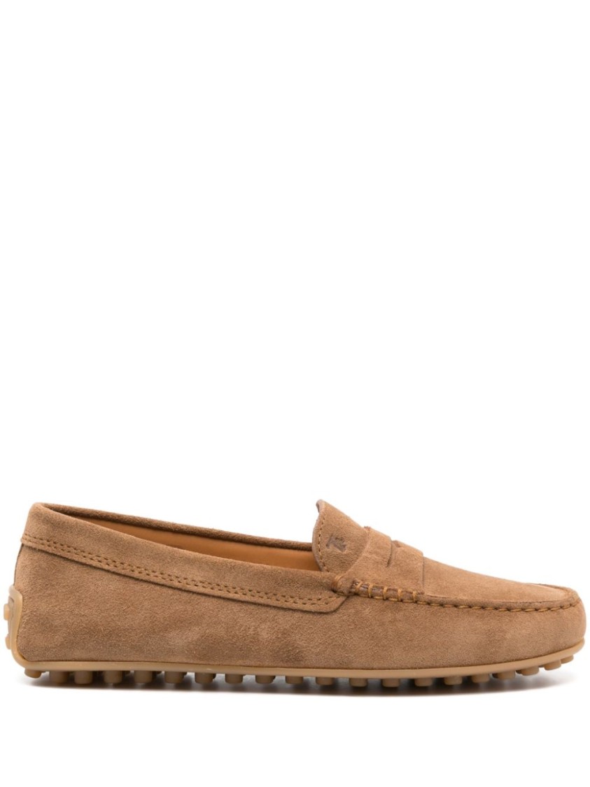 Tod's Beige Suede Moccasin
