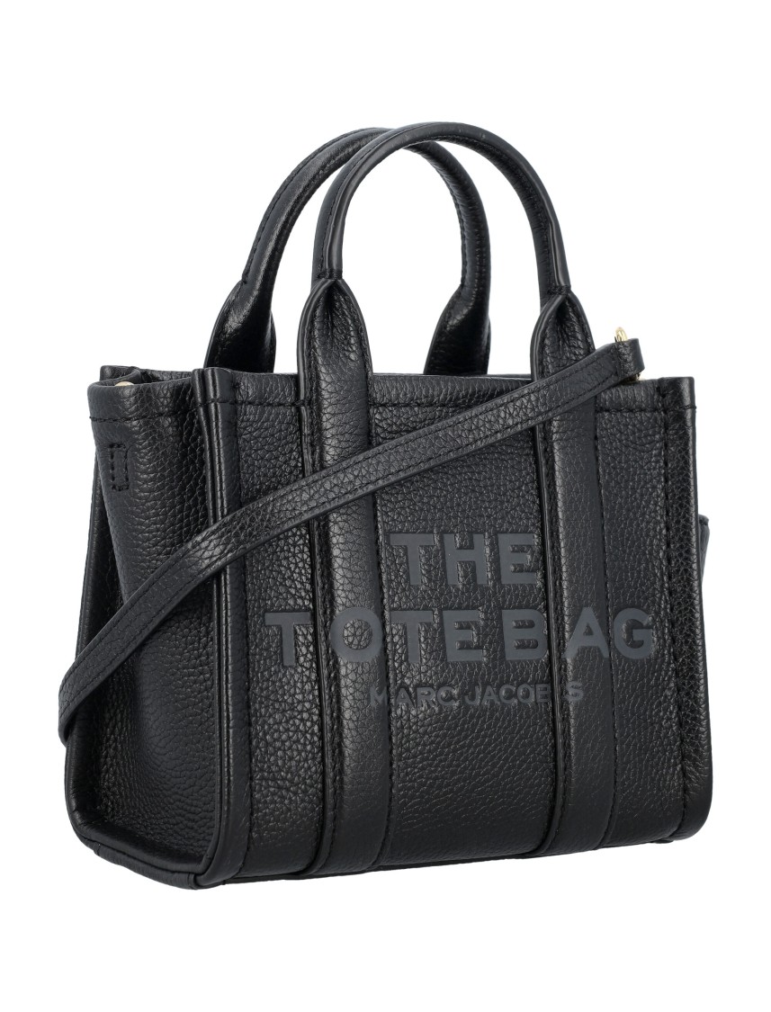 Marc Jacobs The Mini Tote Leather Bag In Black