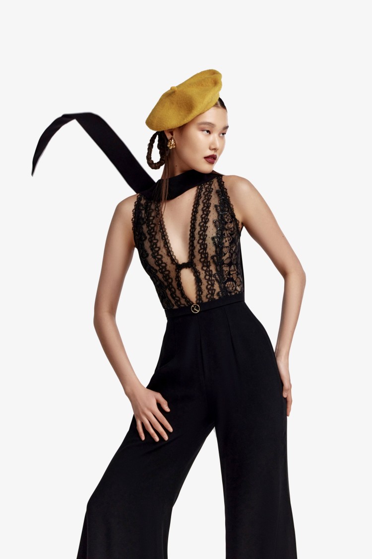 ワンピース Saiid Kobeisy Lace Jumpsuit Saiid Kobeisy Lace Jumpsuit in Black | THE LIST