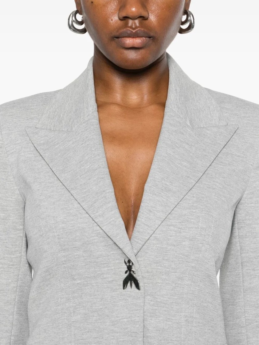Patrizia Pepe Tailored Blazer With Sharp Lapel In Gray