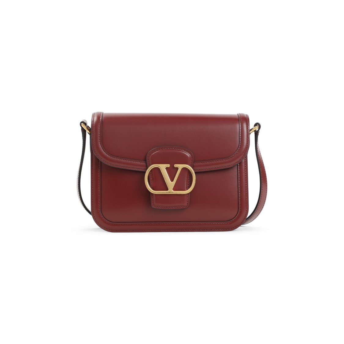 Valentino Garavani Brick Ruby Calf Leather 9to5 Small Shoulder Bag In Red