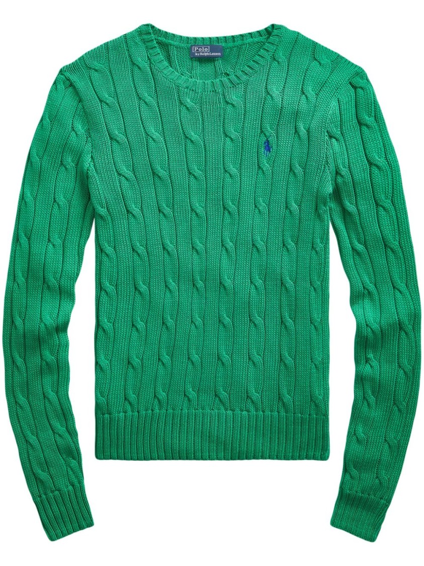 Shop Polo Ralph Lauren Interwoven Pattern Crew Neck Top