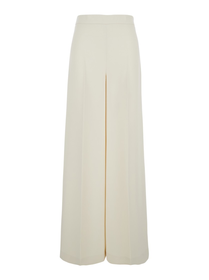 TWINSET TWIN-SET HIGH-WAISTED BEIGE PANTS WITH LOGO DETAIL