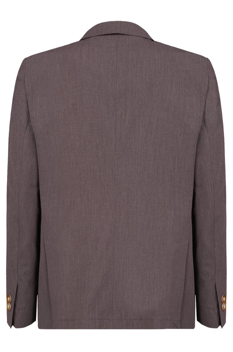 Gazzarrini X Michele Franzese Double-breasted Blazer In Dark Brown Wool Blend In Brown