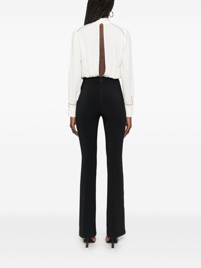 Elisabetta Franchi Fitted Black Jumpsuit With Blouse Top In Black