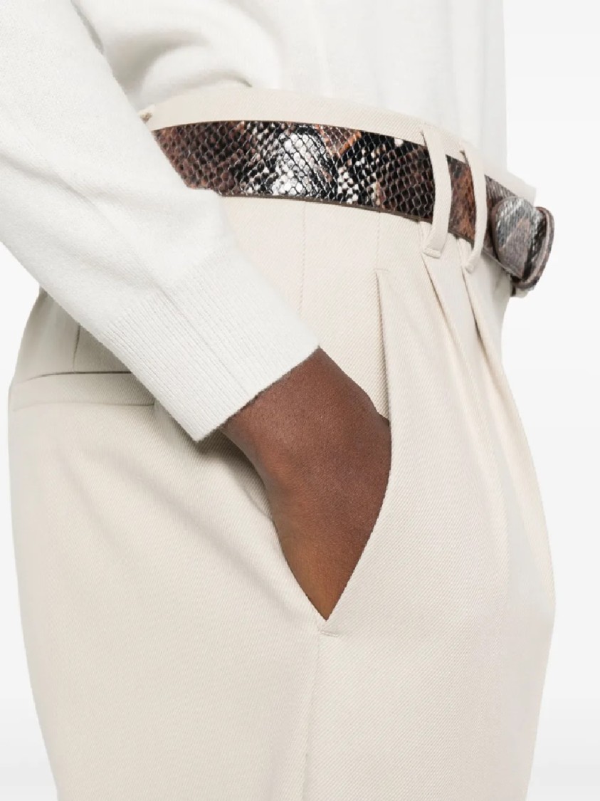 Brunello Cucinelli Trousers With Belt Loops And Side Pockets In Neutral