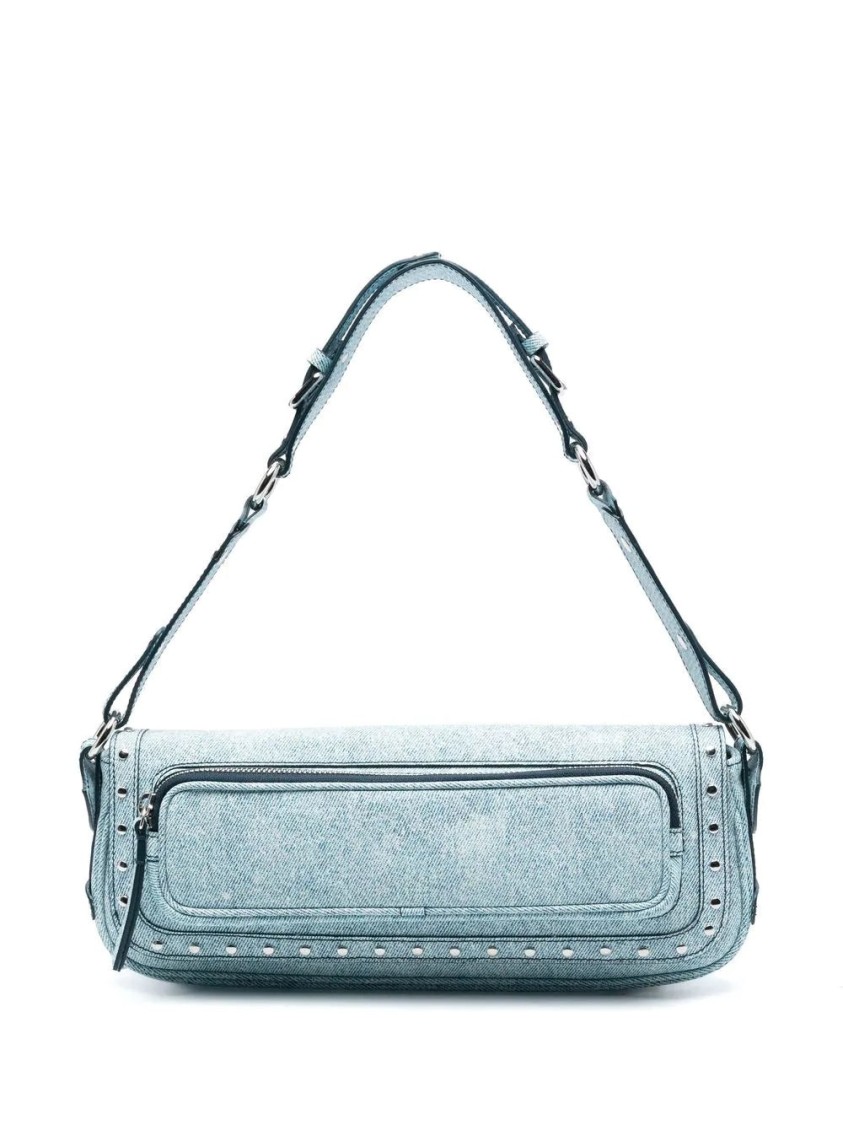 By Far Maddy Denim Handbag In Blue