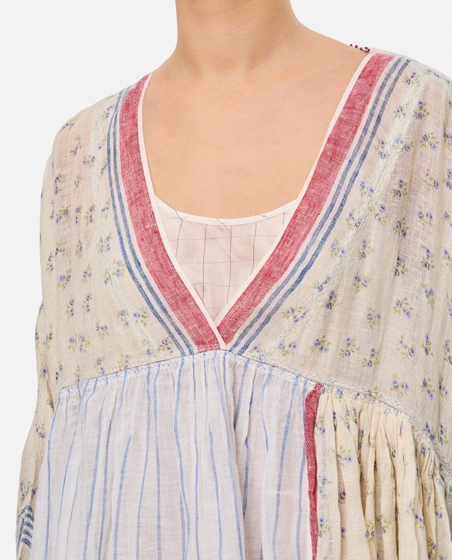 Shop Péro Pero Double Print Midi Dress In Multicolor