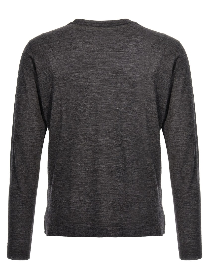 Zanone Heathered Grey Crewneck Wool Sweater With Classic Fit In Gray