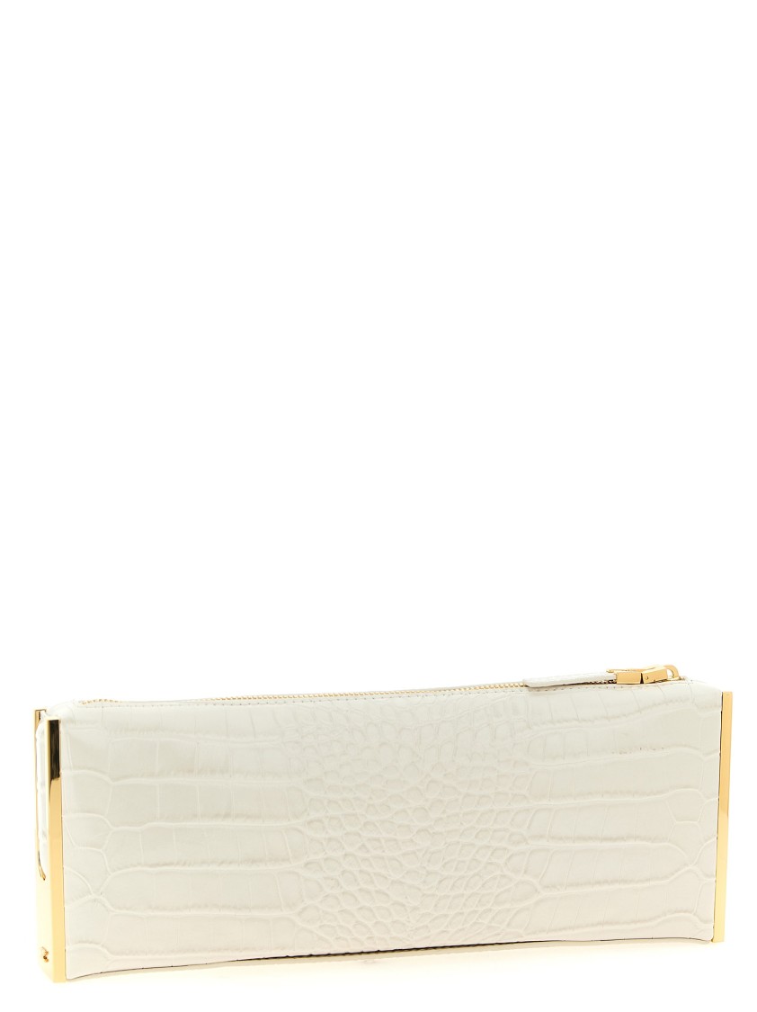 Elisabetta Franchi 'baguette' Clutch In Neutral