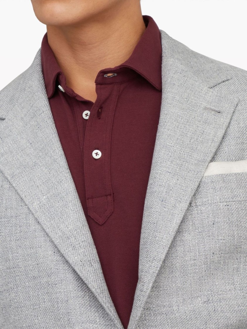 スーツ(メンズ) Brunello Cucinelli Notched Lapel Grey Linen Blend Jacket Brunello Cucinelli Notched Lapel Grey Linen Blend Jacket