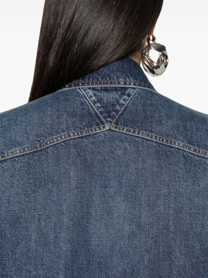 Bottega Veneta Indigo Single-breasted Denim Jacket In Blue