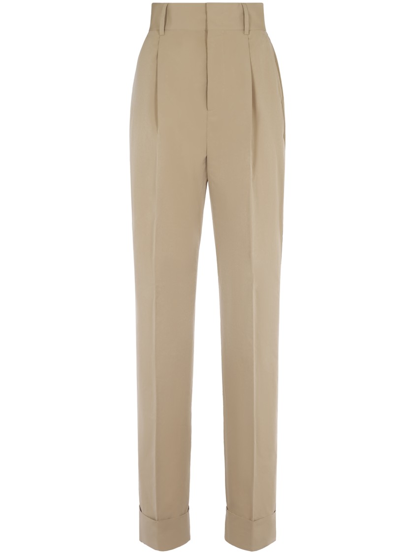 Philosophy Di Lorenzo Serafini Tailored Beige Trousers With High Waist In Neutral