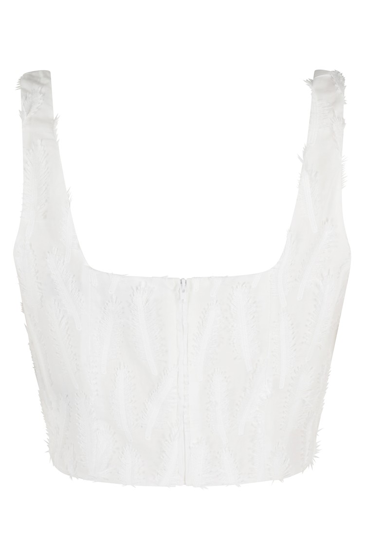 FEDERICA TOSI FEDERICA TOSI CROPPED TOP WITH ALL-OVER LEAF EMBROIDERY