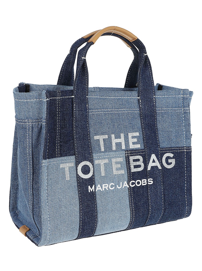 Marc Jacobs Medium Denim Tote Bag With Logo Embroidery