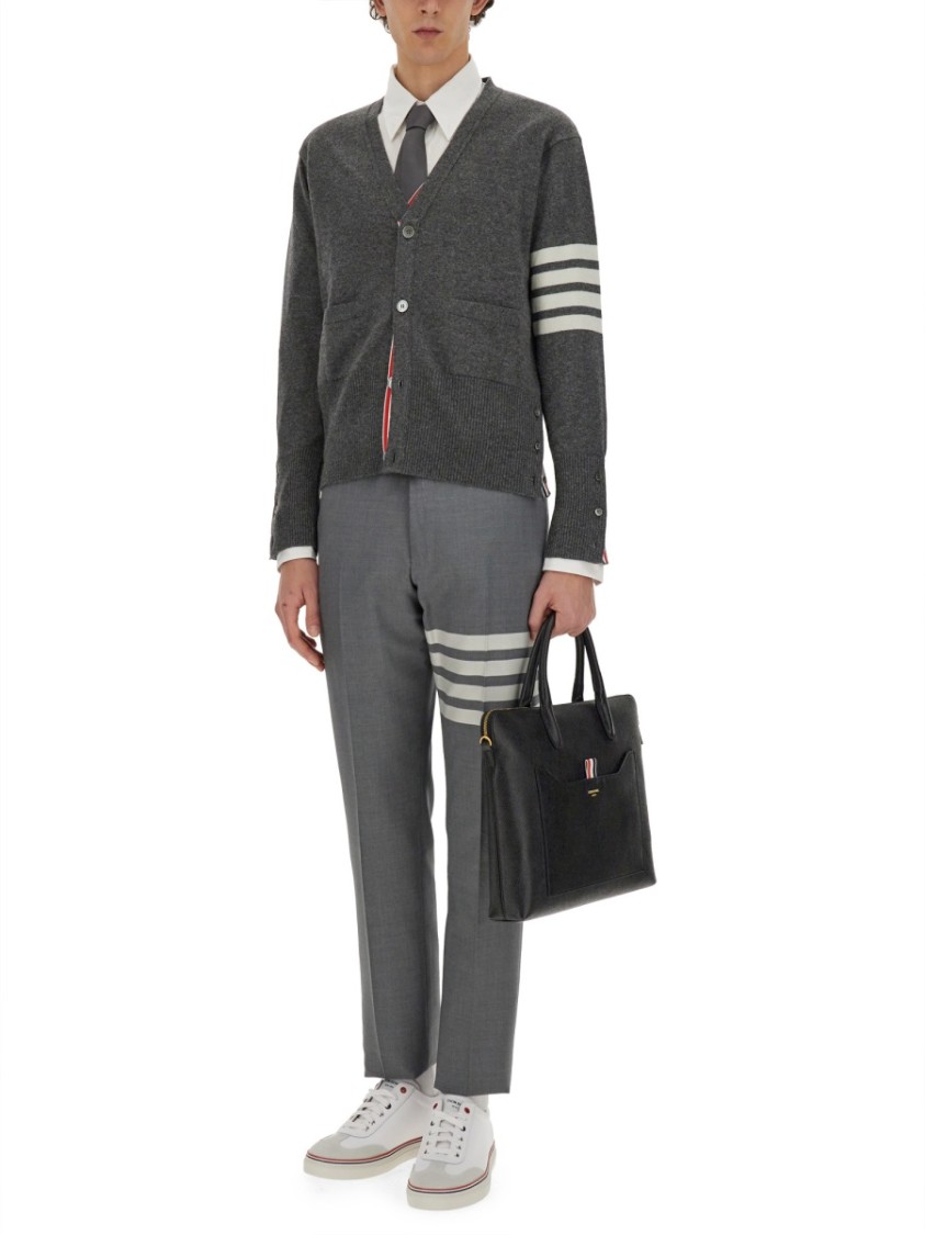 Thom Browne Signature Grosgrain Placket Shirt In White