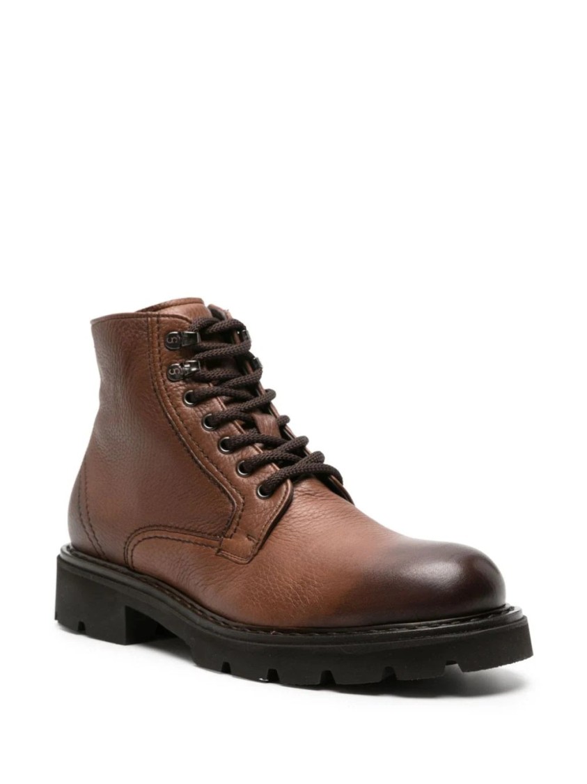 Casadei Beatles Anticato Booties In Brown