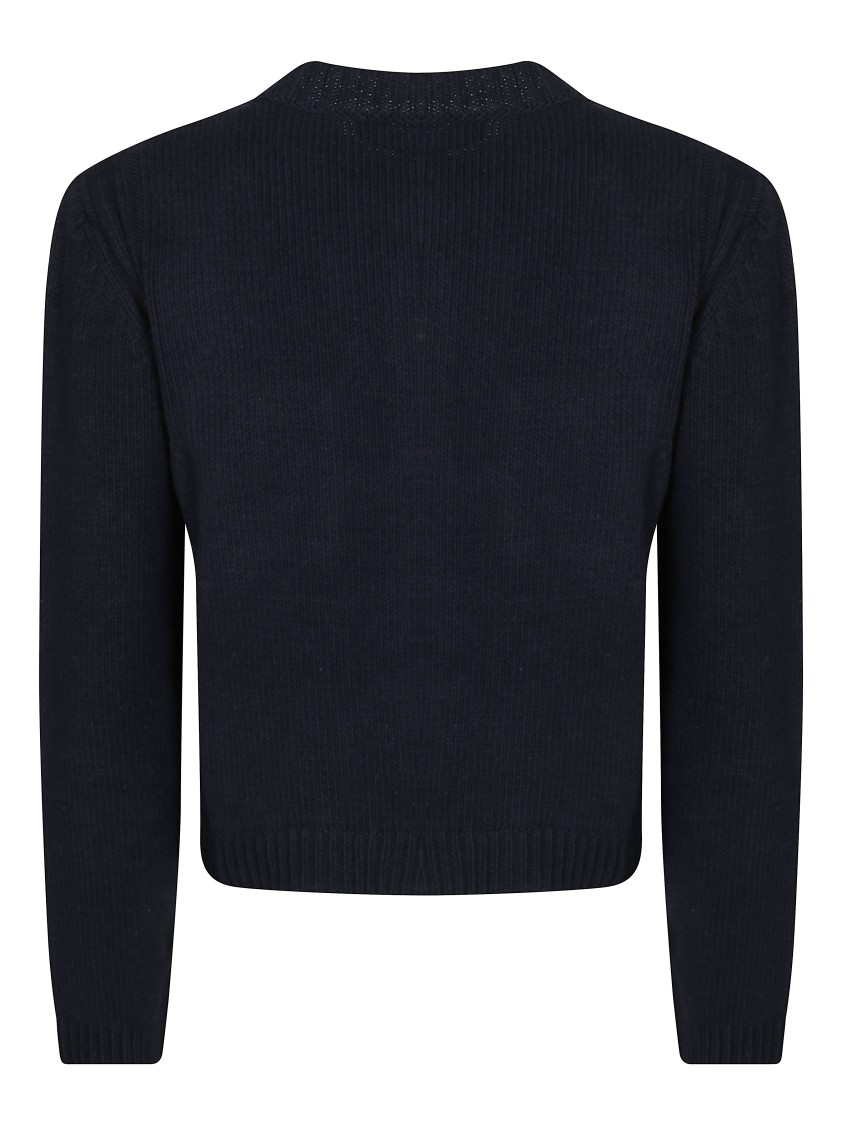 Max Mara Ribbed Cardigan With Button-up Front And Classic Silhouette In Black